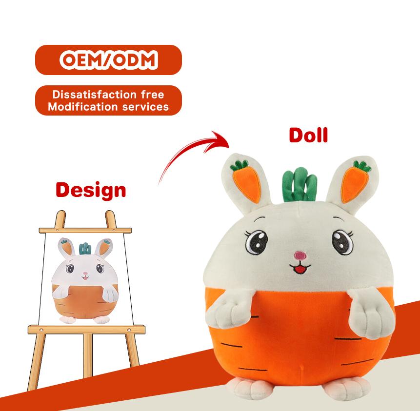 Cute Carrot Rabbit Plush Pillow Super Soft Throw Pillow Stuffed & Plush Toy Animal Home Decoration Customized