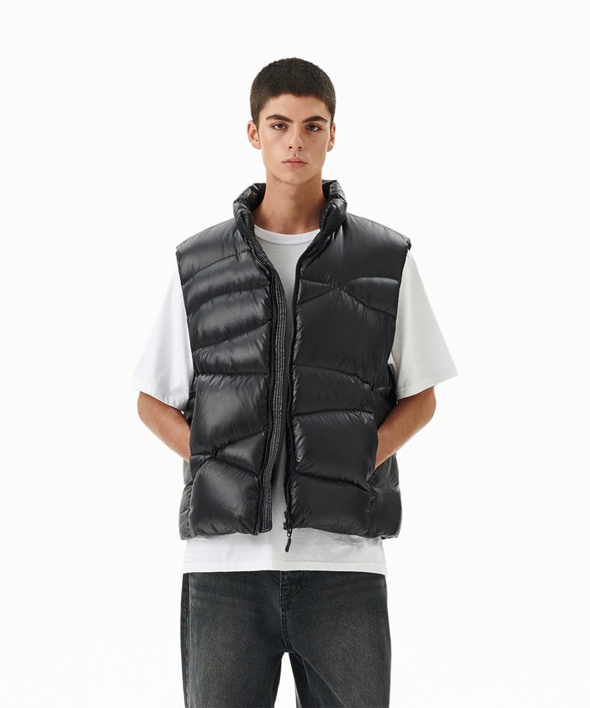 Mahagrid Wavy Down Vest Black(Mg2Fwmb902A)