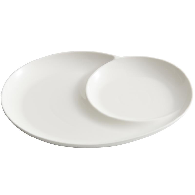 Household Ceramic Plate 6.4 inch New White Spiral Dividing Dining Tableware Europen Solid Underglaze Colour Dumplings Sushi Dish