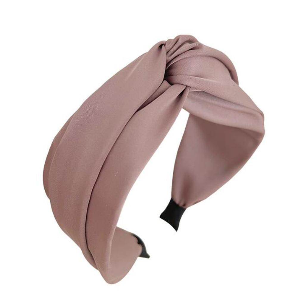 PROLY New Fashion Women Headband Wide Side Solid Color Headwear Cross Knot Turban Autumn Hairband Hair Accessories
