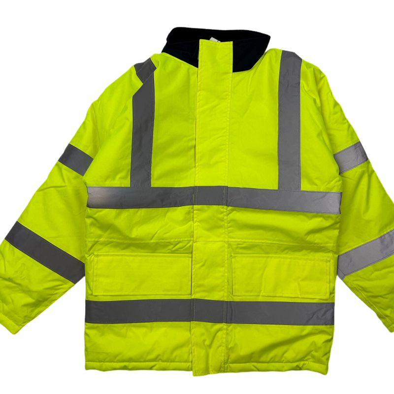 European and American Style Men's Autumn and Winter Outdoor Cotton-Padded Reflective Strip Jacket, Windproof and Waterproof Outdoor Workwear Coat