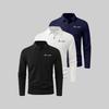 Men's Long-Sleeve Polo Shirts—Casual Everyday Printed Polos, Moisture-Wicking Sports and Golf Shirts, Two-Button Collar Shirts (3-Pack)