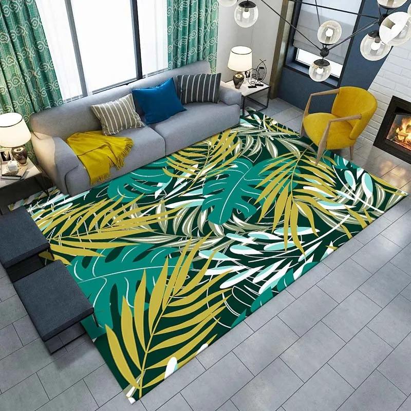 Tropical Plant Leaf Printed Floor Mat Door Front Decoration Home Living Room Floor Mat