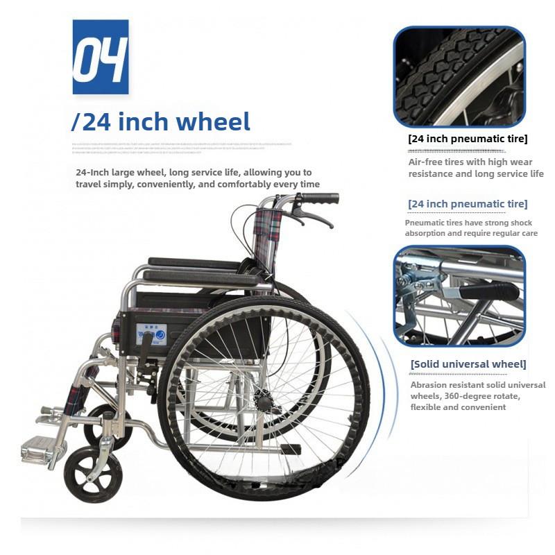 Disabled Manual Mobility Assistance Wheel Chair Lightweight Foldable Wheelchair Portable Old People Hand Push Chair