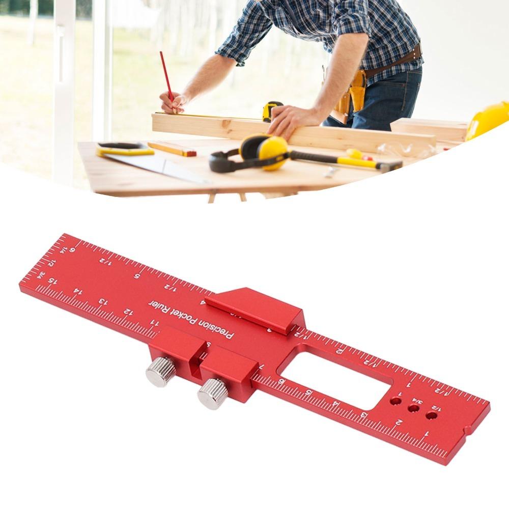 Clear Scales Woodworking Ruler 6 Inch T Type Scribing Ruler Precise Aluminum Alloy Ruler  Marking