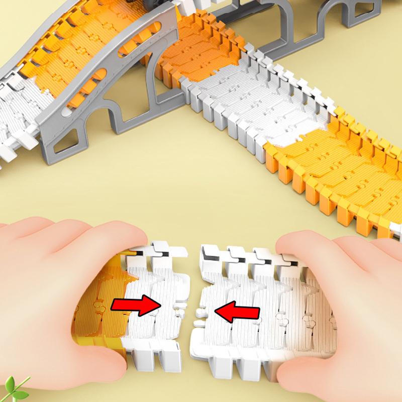 135-141Pcs Children Electric Track Toy Car Engineering Car Kids Educational Toys Track Car Train Toys For Children Birthday Gift