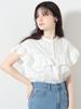 Beams Heart Band Frill FREE Women's S/S Shirt, Collar, Blouse, OFF_WHT