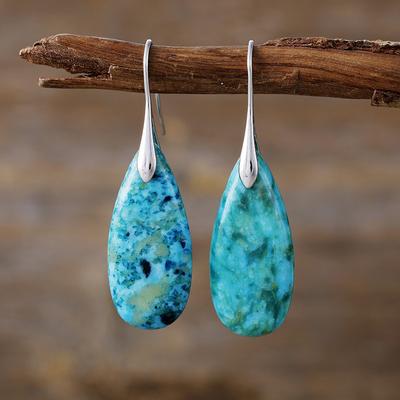 High Quality Light Luxury Water Droplet Natural Phoenix Stone Earrings Earrings European and American Popular Accessories