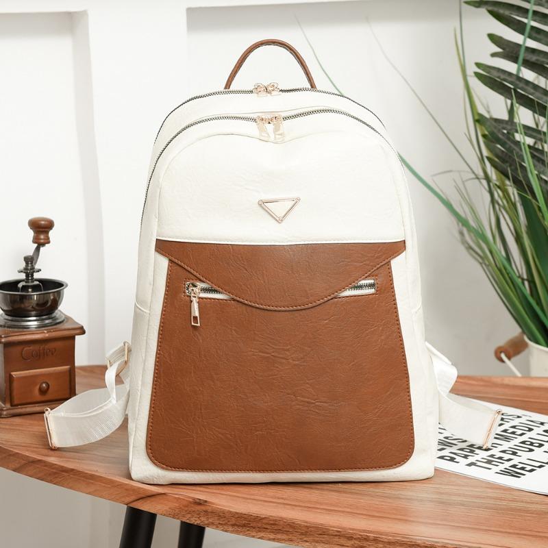 

Вместительный простой и универсальный рюкзак женский новый высококлассный школьный рюкзак в студенческом стиле дорожный рюкзак белый