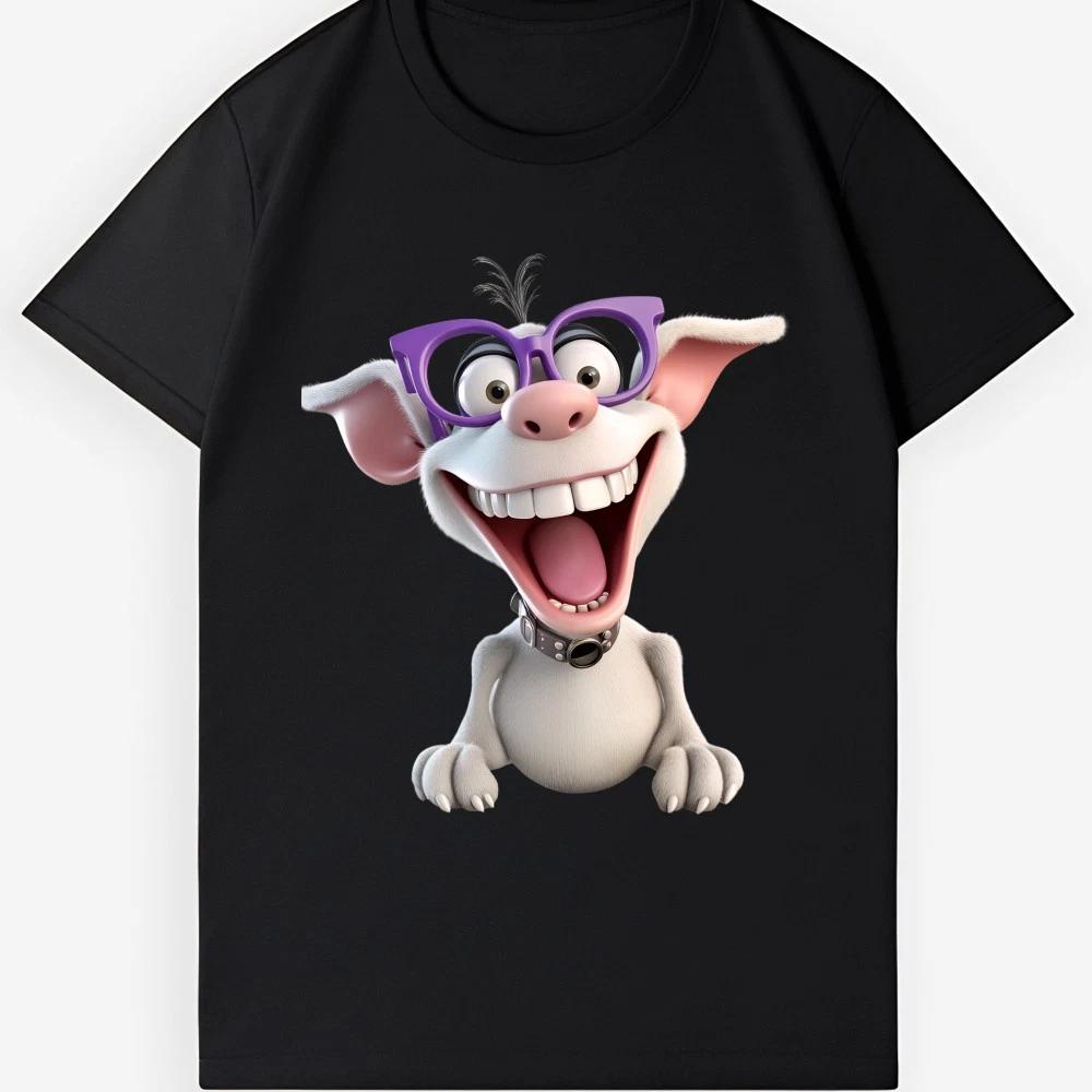 Unisex Retro Goofy Glasses T-Shirt-Funny Cartoon Character Tee Free Shipping 3XL