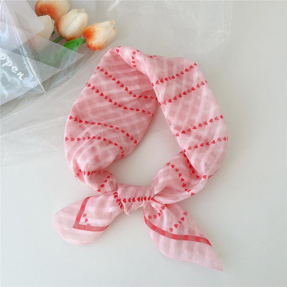 Eșarfă pătrată mică din bumbac și in Eșarfă din mătase Primăvară și toamnă pentru femei Stil nou artistic și versatilă la modă Esarfă cu bentiță cu temperament