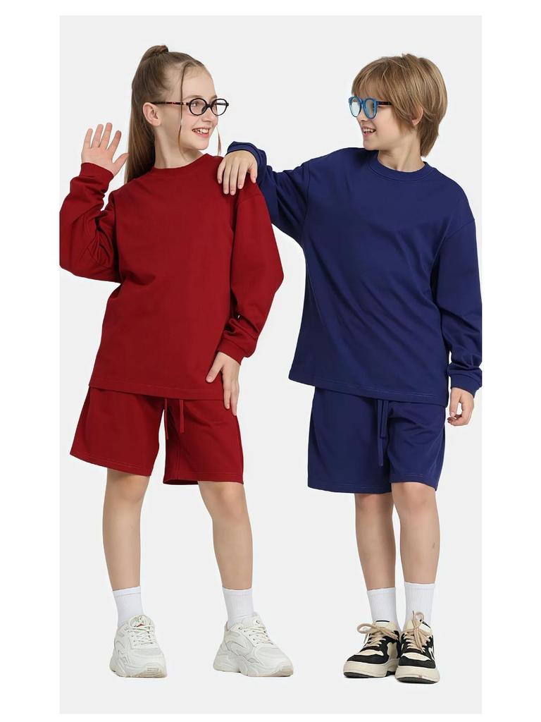 LVLV Kids Earth Tone Pure Cotton Heavyweight Long Sleeve T-shirt, Autumn/Winter 2025 Collection