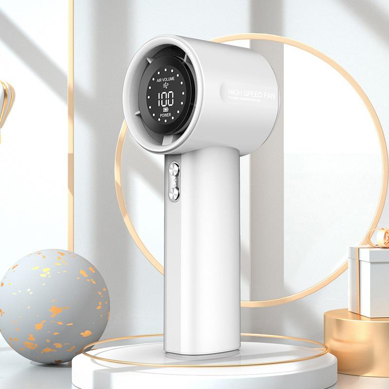 S001 High-Speed Mini Handheld Fan Brushless Motor 100-Speed Stepless Digital Display 2000-4000mAh Portable Outdoor Use Summer
