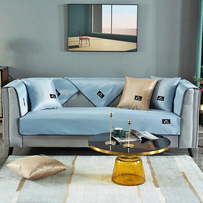 Light Luxury Sofa Cushion Summer Style Washable Ice Silk Mat Simple and Universal All-season Anti-skid Cushion