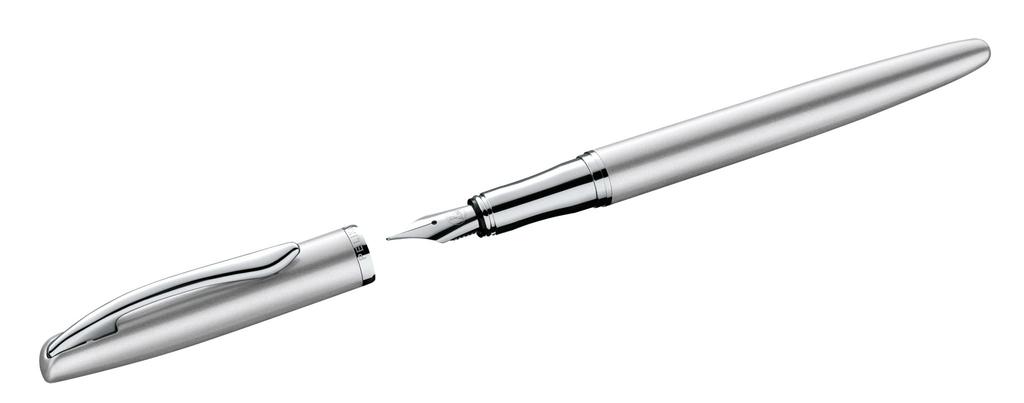 Перьевая ручка Pelikan Jazz Noble Silver или Элегантная металлическая перьевая ручка со средним складным пером 821735, для правой руки, для левой руки, перо, коробка,