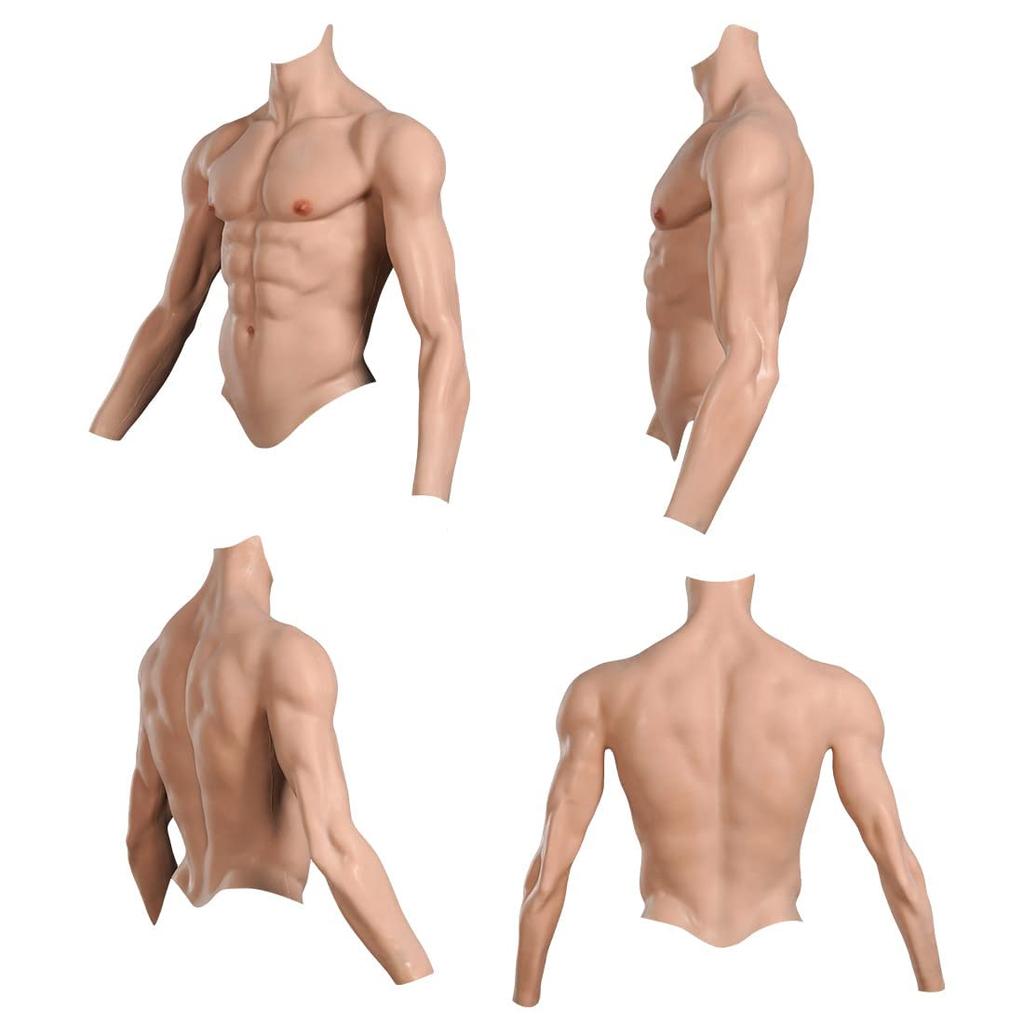 Fake Chest Muscles Muscle Suit Silicone Chest Muscles with Arms Demon Kimetsu no Yaiba Cosplay Fake Triceps Silicone Suit S Zipper [EQAIWUJIE] Slayer