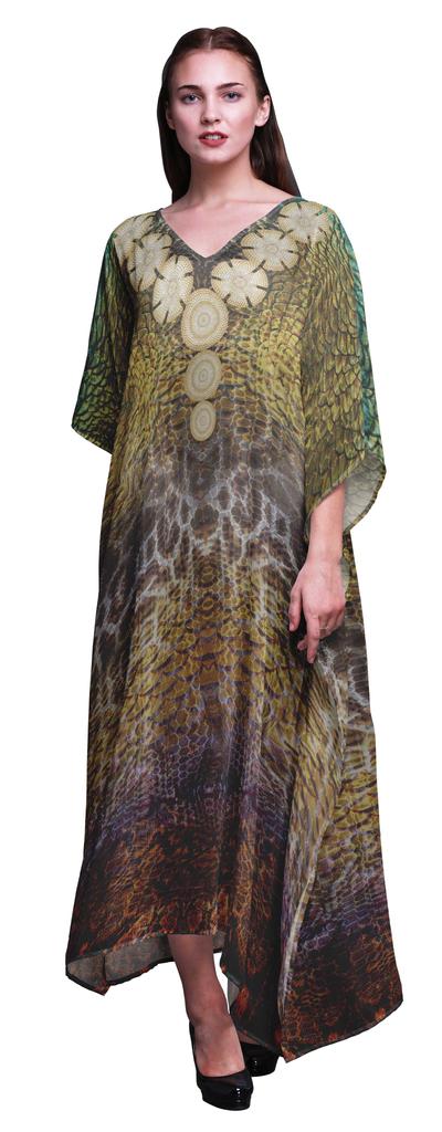 Phagun Snake Animal Skin Beach Kaftan Bikini Cover Up Womena S Maxi Dress Long