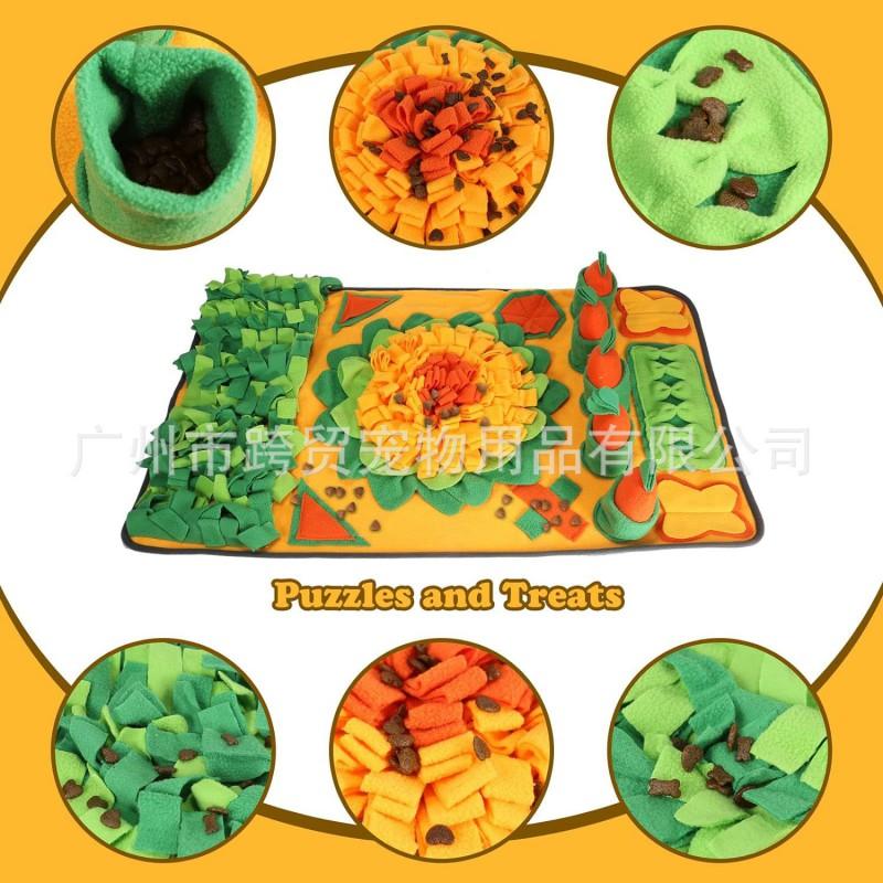 Interactive Snuffle Mat Dogs With Crinkle Sound Plush Grass Patch Treat Dispensing Toy Mental Stimulation Slow
