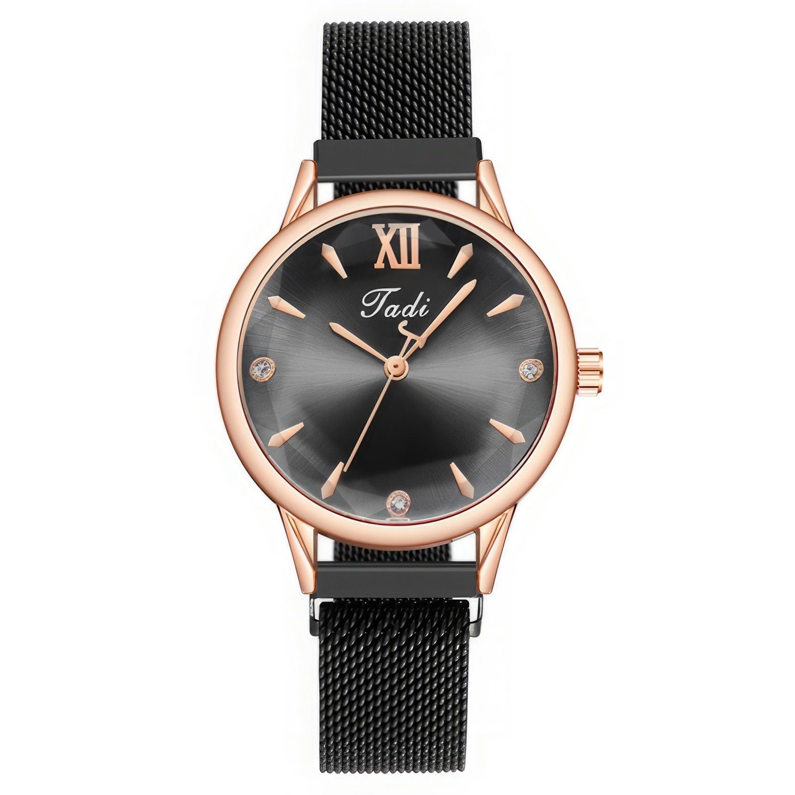 

Женские модные кожаные часы One Size чёрный