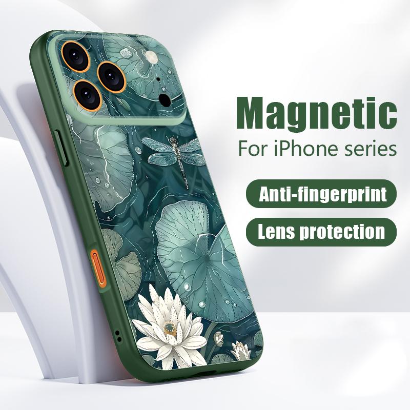 Colorful Floral Pattern Case For iPhone 17 Pro Max Hybrid TPU+PC Magnetic For Magsafe Matte Cover For iPhone 16 Pro Max 15 14 13