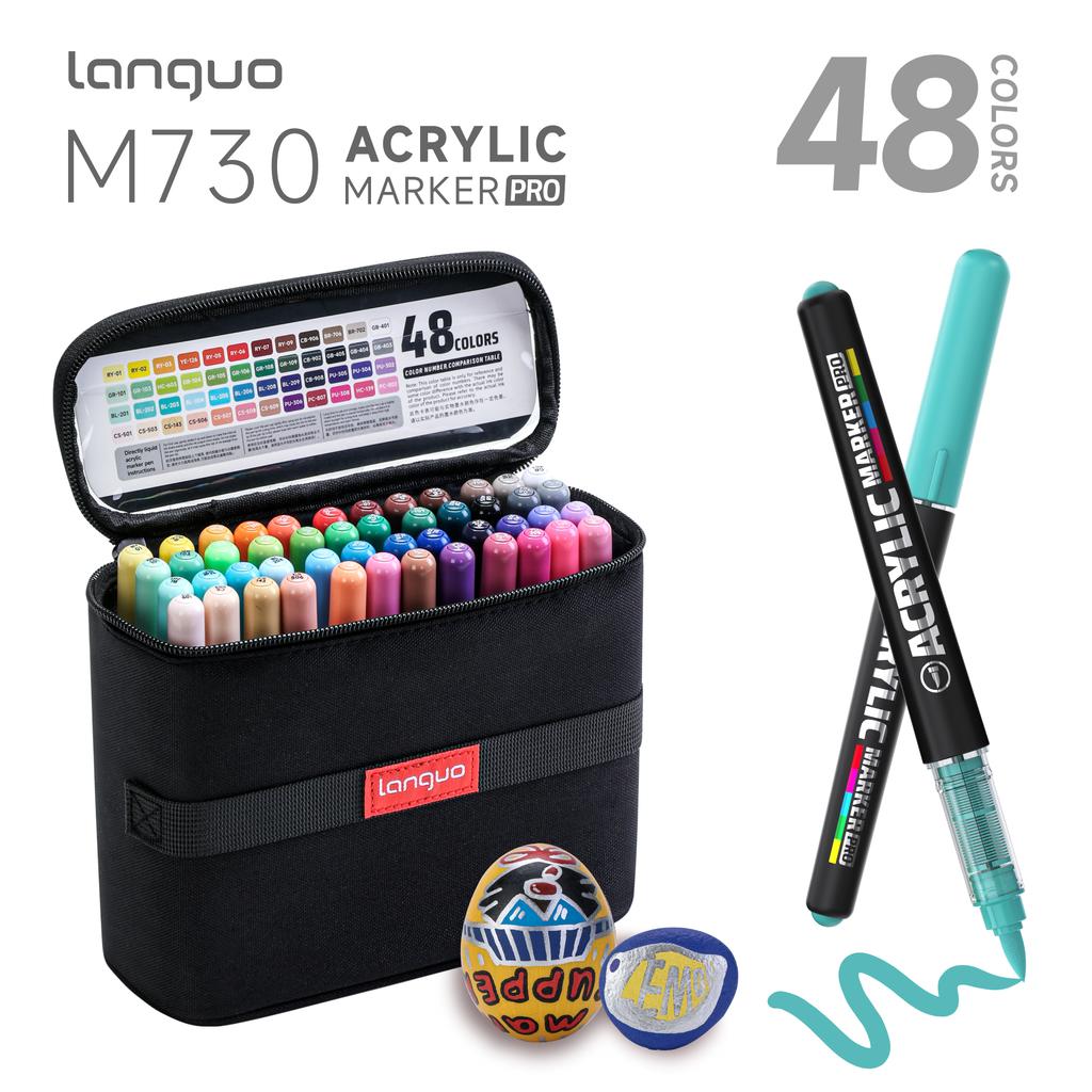 LANGUO 192Colors Direct Liquid Acrylic Marker Pens Set with Protable Bag Stackable Student DIY Graffiti Drawing Painting Pen PRO