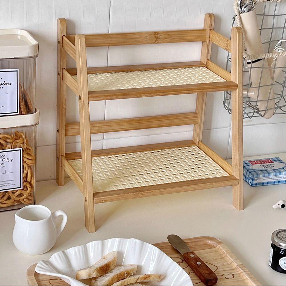 Trapezoidal Desktop Organizer 2-Tiers Display Stand New Countertop Bookshelf Dormitory