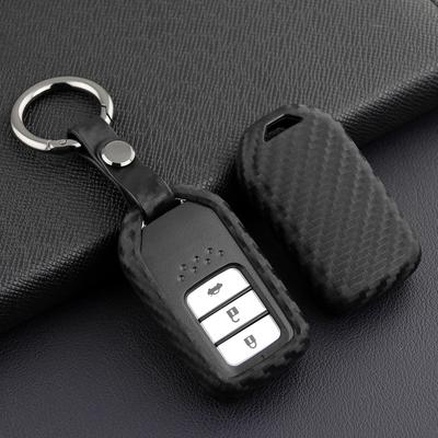 Husă protectoare pentru cheie din fibră de carbon-silicon pentru Honda CR-V, Civic, Accord de generația a zecea, Avancier