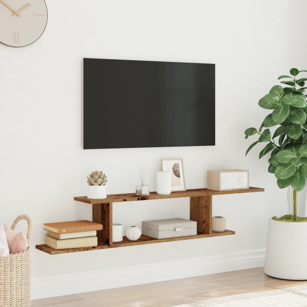 Vidaxl Hanging TV Cabinet, Old Wood, 125X18X23 Cm