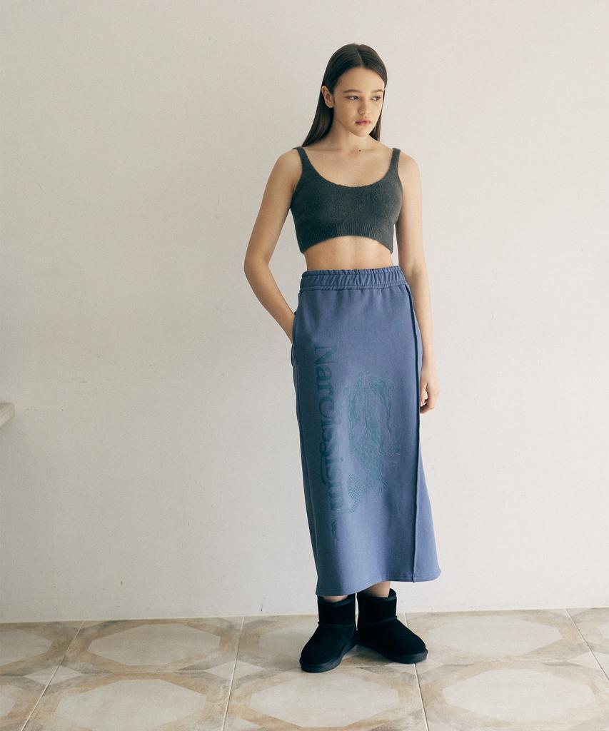 Art Peak House Narcissism Sweat Skirt_Blue Gray