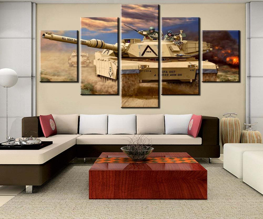 Quadro modulare 5 pezzi War Thunder dipinto su tela immagine di arte della parete decorazione della casa soggiorno tela Wal Art Decor incorniciato senza cornice