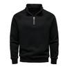 Men's 2025 Fleece-Lined Zipper Hoodie, Stand Collar, Versatile European-American Style, Autumn/Winter Cotton Top