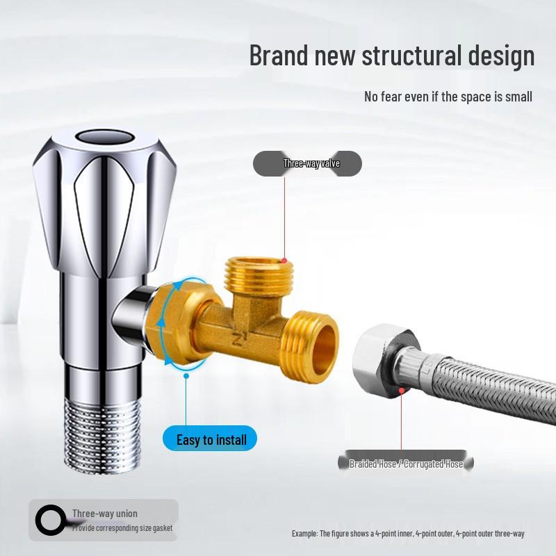 Conector Rápido de Cobre Puro de Gran Caudal Macho/Hembra Tipo Y con Tuerca Móvil Codo Distribuidor de Agua
