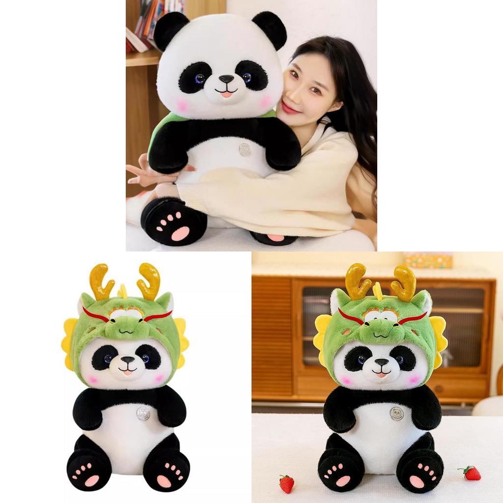 Panda Dragon Plush Toy With Dragon Hat Decoration For Kids Baby Sleep Comfort