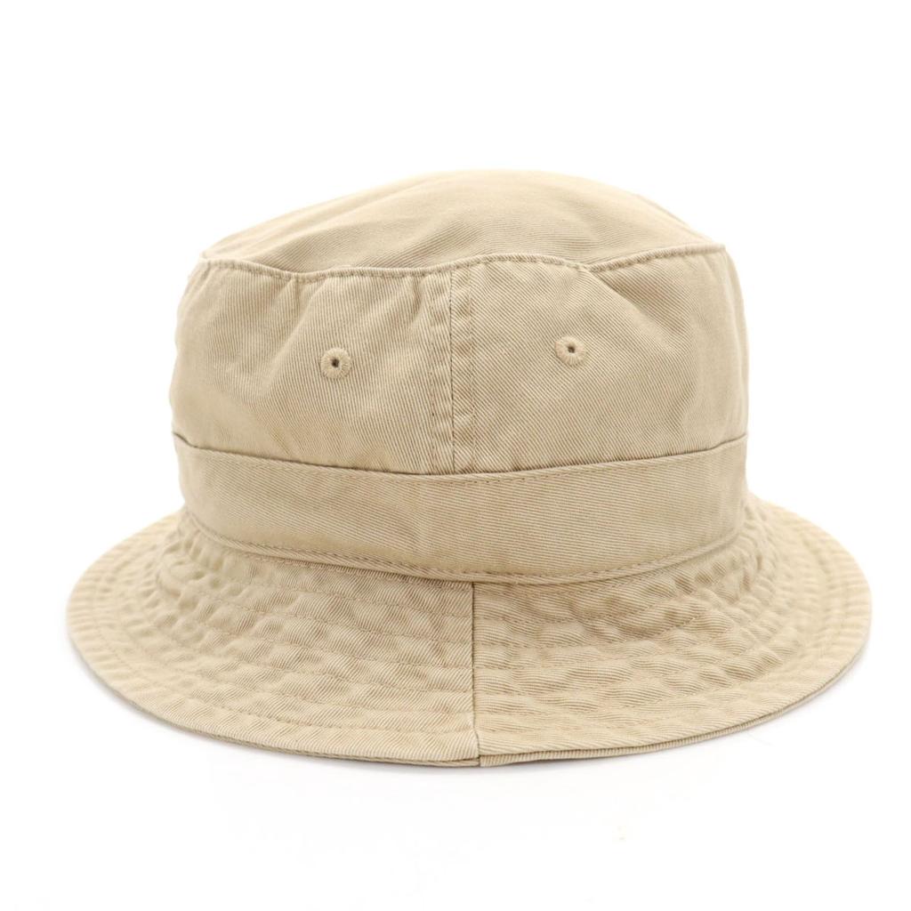 POLO RALPH LAUREN Polo Bear Embroidery bucket hat S-M beige hat Men's Used