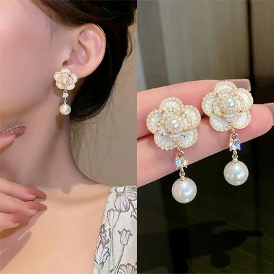 Temperament Kamelie Perlenanhänger Ohrringe Schmuckzubehör Geeignet Für Frauen Party Festival Geschenke