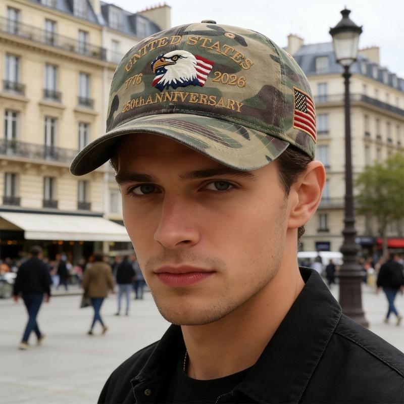 Breathable Baseball Cap For Outdoor Activities 250th Anniversary Of American Independence Lightweight Design