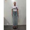 Shiny Rhinestone Jeans Pants Sexy Women High Waist Elegant Night Club Diamonds Denim Straight Trousers