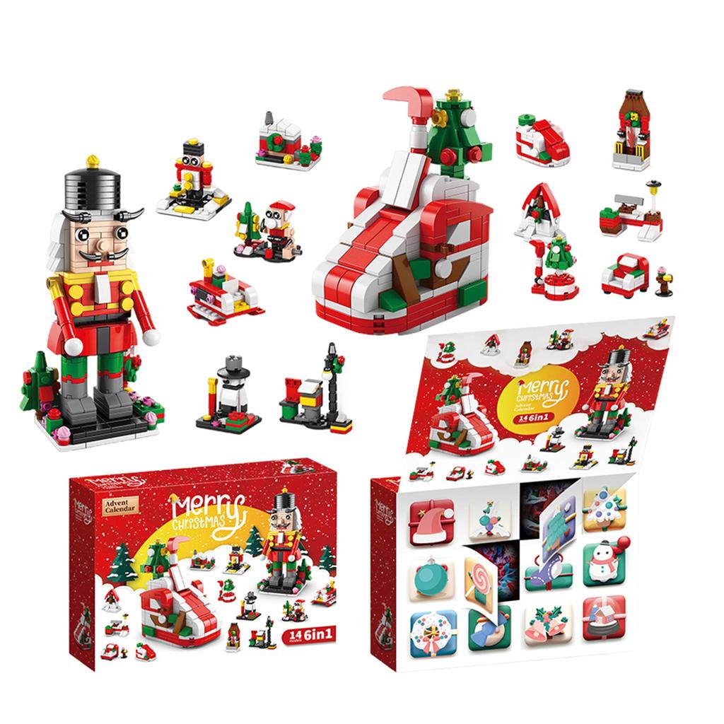 Compatible With Christmas Tree Music Boxes, Children's Building Block Toys, Christmas Arrival Calendar Building Block Diy Set Gifts.