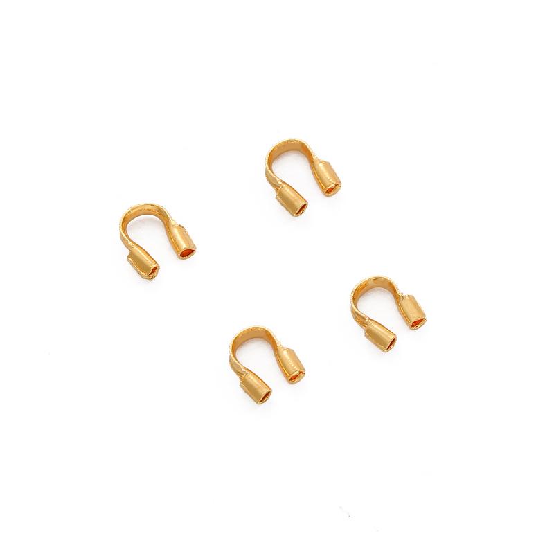 

Позолоченные 18-каратным золотом U-образные протекторы для шнура с пряжкой-подковой для браслетов и ожерелий – 50 штук для украшений ручной работы