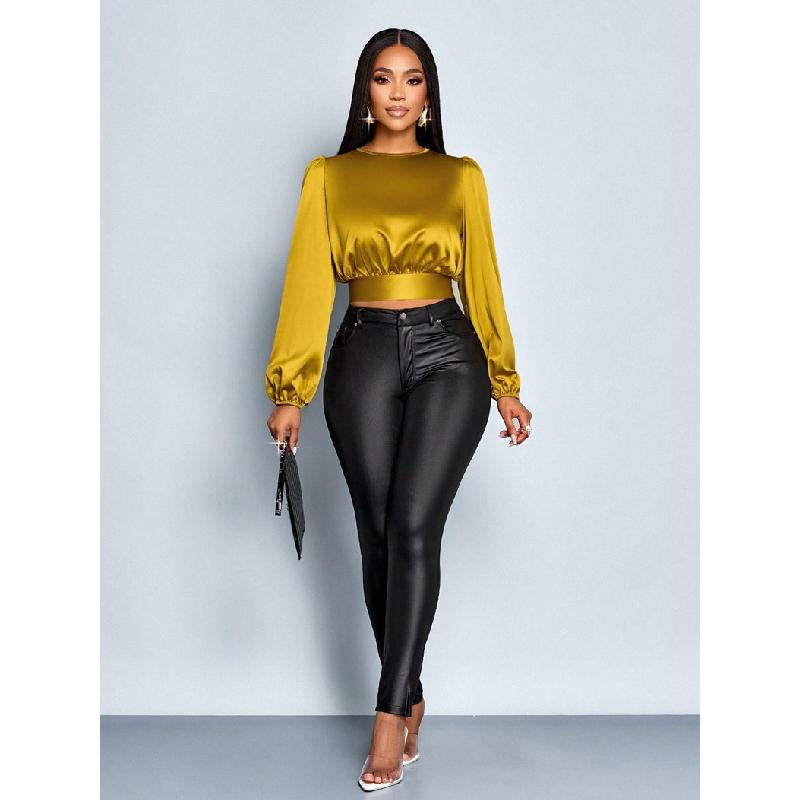 2026 Spring New Satin Shirt Sexy Leopard Print Women's Backless Top