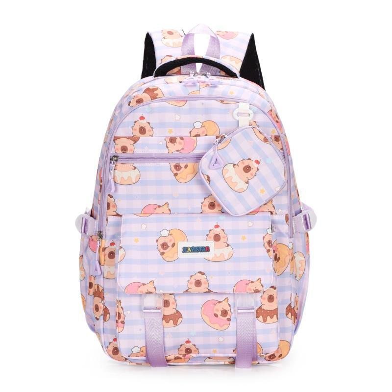Cartoon Printed Schoolbag Junior High School Student Backpack Women's Large Capacity Backpack