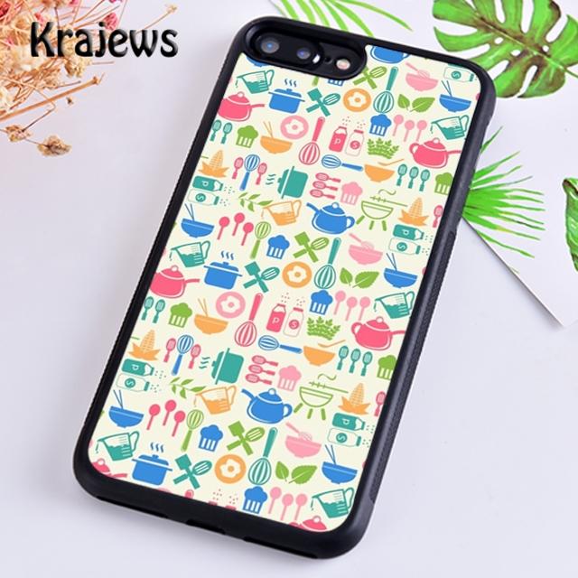 Krajews Vintage Baking Pattern Phone Case Cover For iPhone 17 Air 16 15 14 plus 11 12 13 pro max coque Shell Fundas