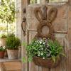 Hand Woven Bunny Flower Basket Handmade Bunny Basket Wreath Easter Bunny Basket  Wall Decoration