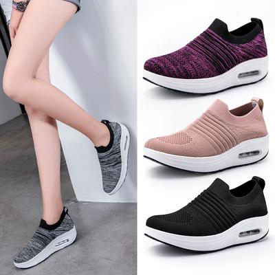 Transgraniczne letnie nowe damskie buty na co dzień Elastyczne skarpetki Fly Tkane buty Buty z poduszką powietrzną Antypoślizgowe obuwie na co dzień