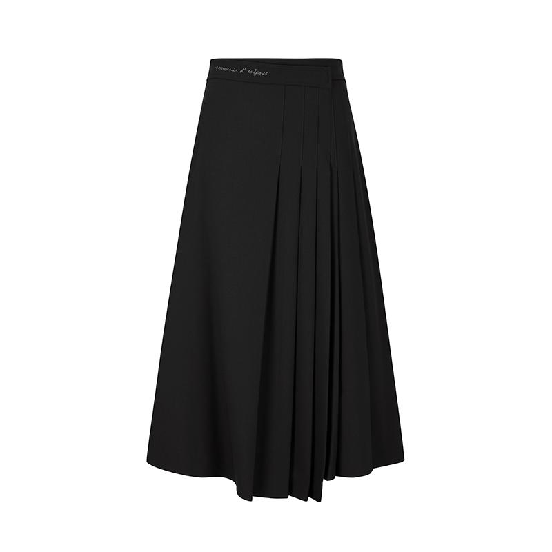 VISITINNEWYORK Elastic Waist Embroidered Pintuck Skirt (Vz9Sr18)
