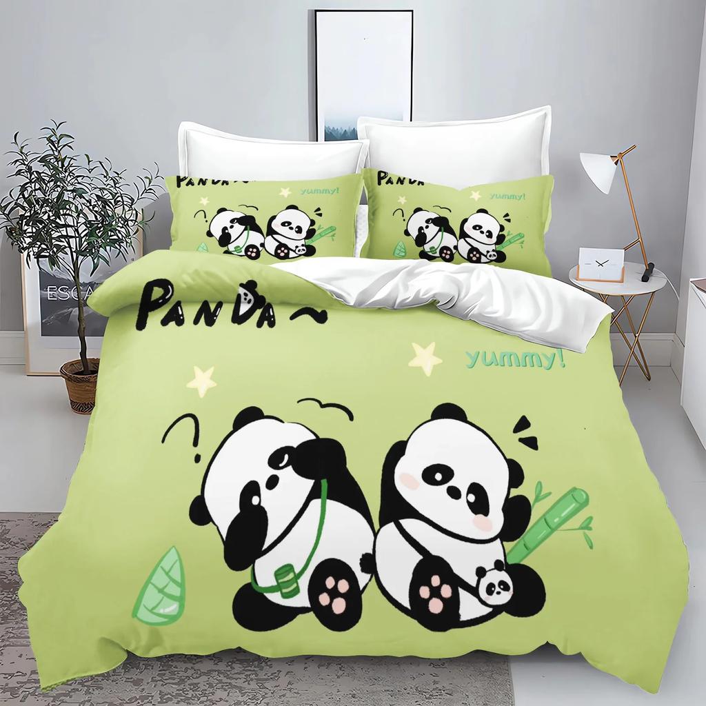 3D Children'S Bedding Set Cotton Covers 3-Piece 1 Quilt Cover  Polyester Home Decor Panda Duvet Cover Set