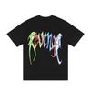 Gothic Font TShirt D Metal Effect Graphic Tee Black Streetwear Bold Letter Print Tops for Unisex Women Casual Unisex Clothing