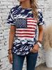 Women's T-Shirts For Women American Flag 3d Print Tops Casual Street Femalewear Summer Oversized T-Shirt Fashion Y2k Clothing