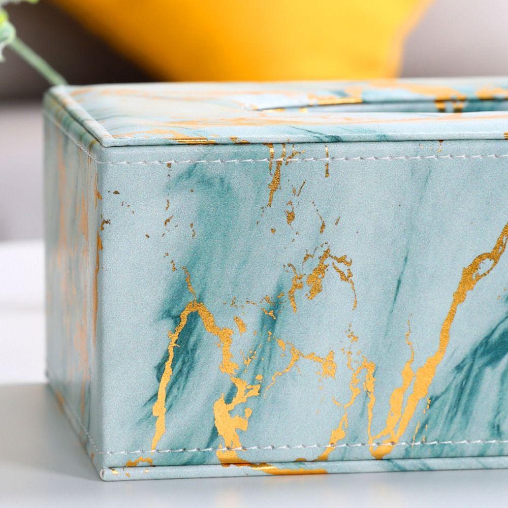 Nordic Style Marbling Leather Tissue Box Minimalist Napkin Holder  Living Room