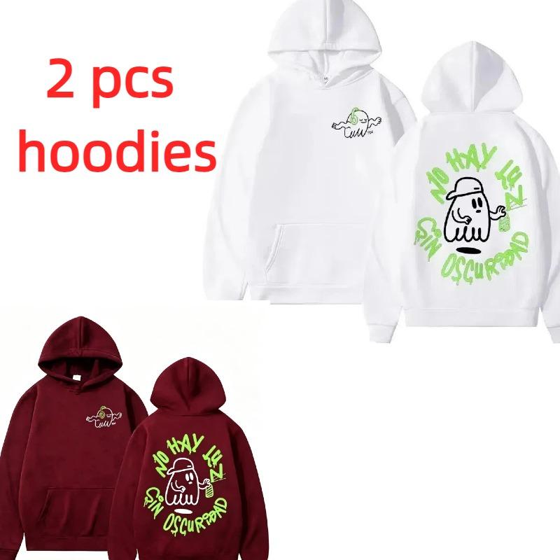Sonbahar Erkek Kadın Kapüşonlular Anime Hayalet Baskılı Unisex Moda Pullover Uzun Kollu Bol Günlük Vintage Sweatshirtler